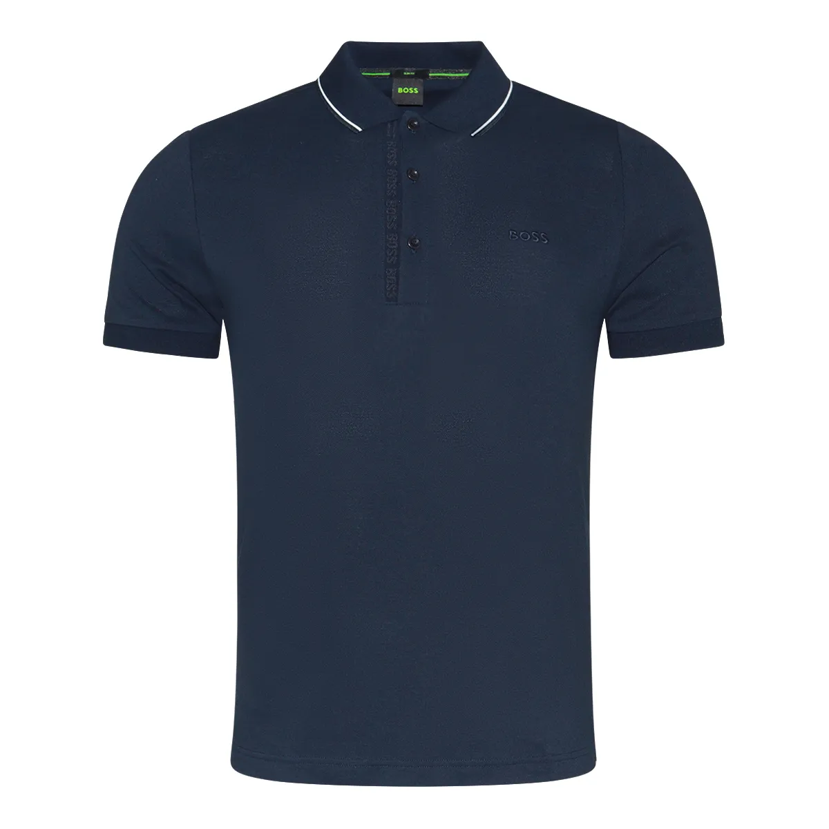 Boss Paule 4 Tipped Polo Shirt Blue