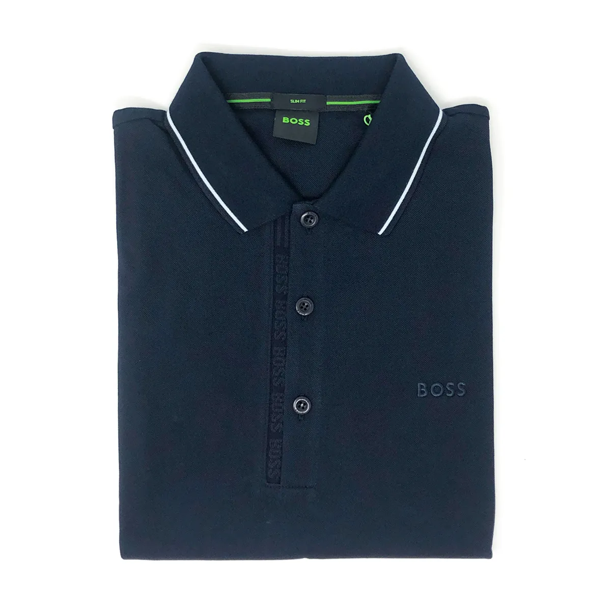 Boss Paule 4 Tipped Polo Shirt Blue