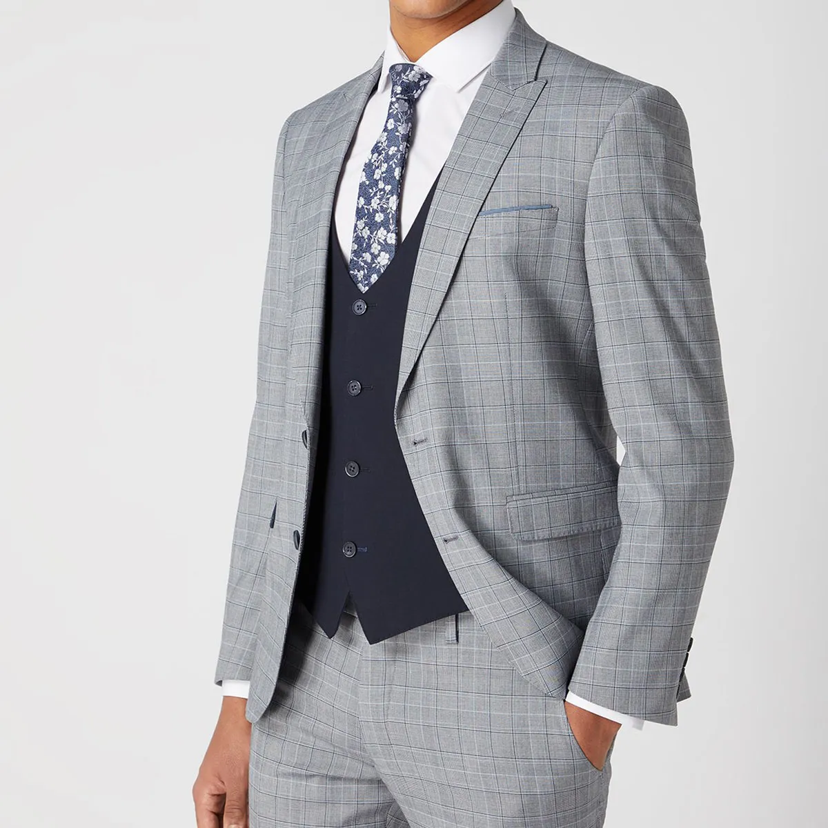 Remus Uomo Mix To Fit Waistcoat Navy