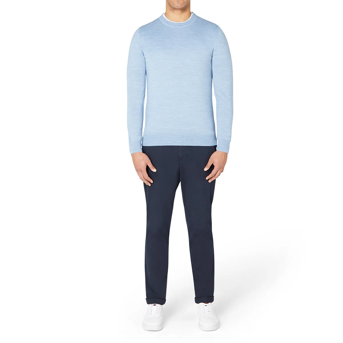 Remus Uomo LS Crew Nk Sweater Lt Blue