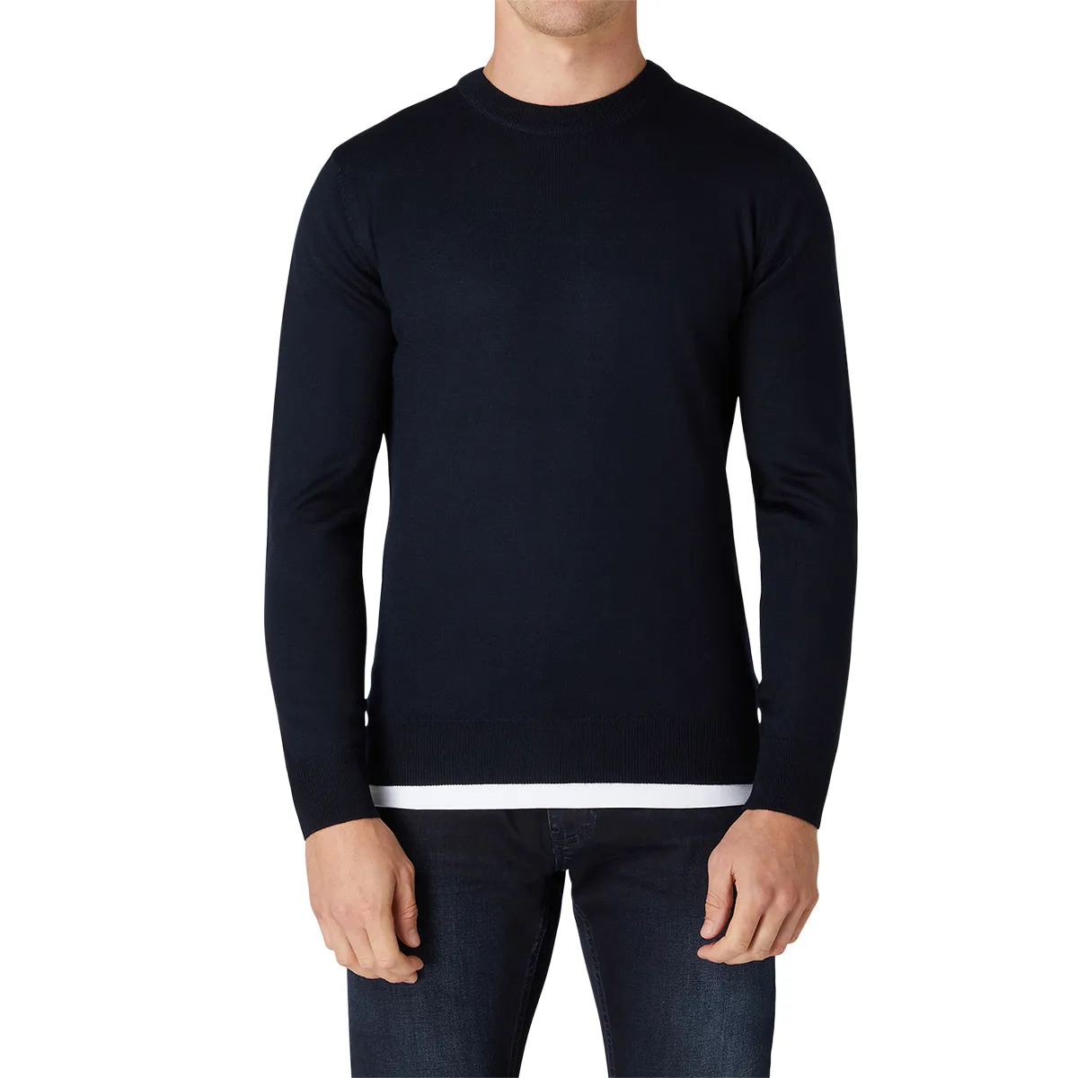 Remus Uomo LS Crew Nk Sweater Navy