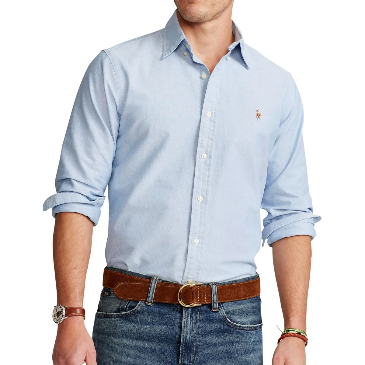 Ralph Lauren Custom Fit LS Sport Shirt Blue