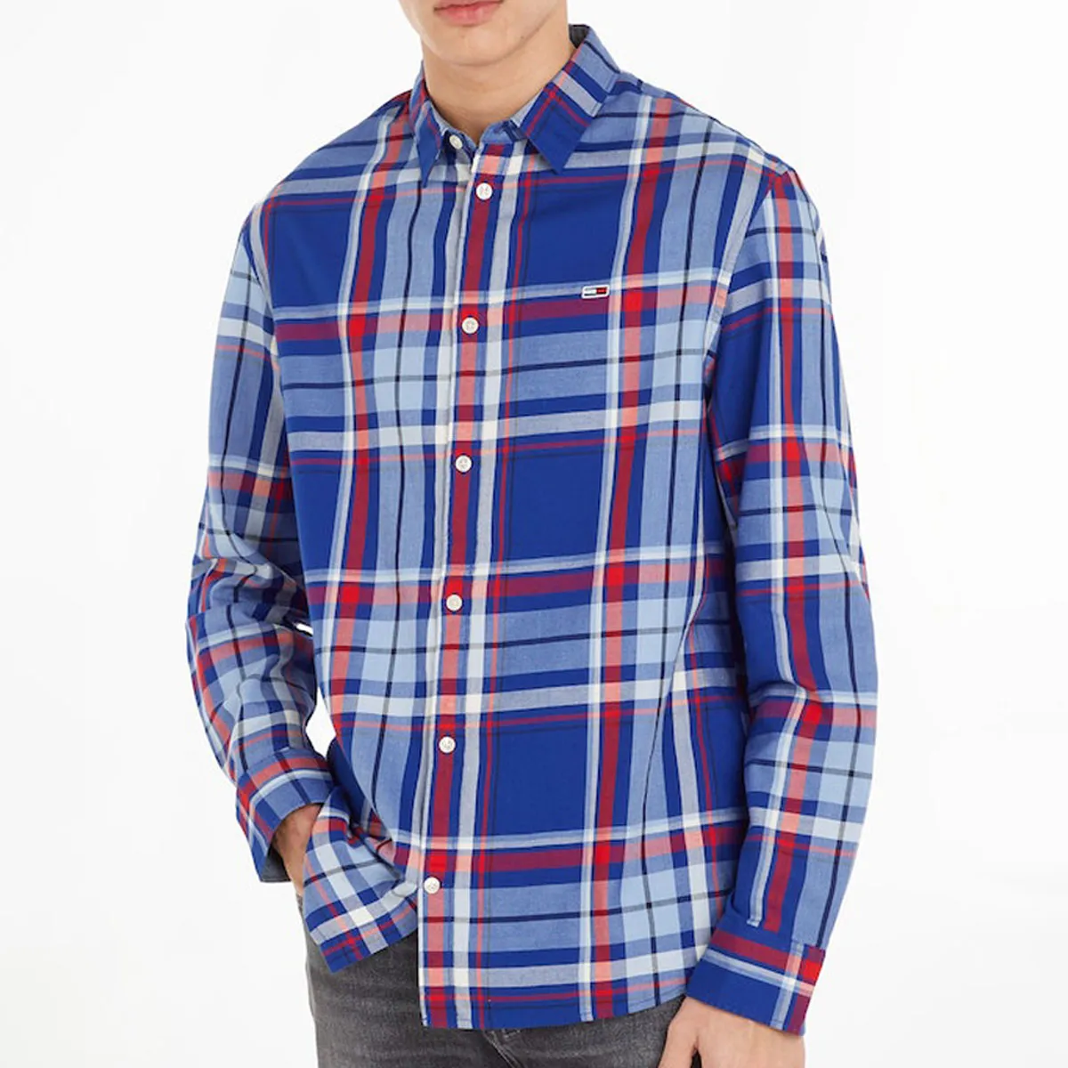 Tommy Jeans Essential Check Shirt Navy