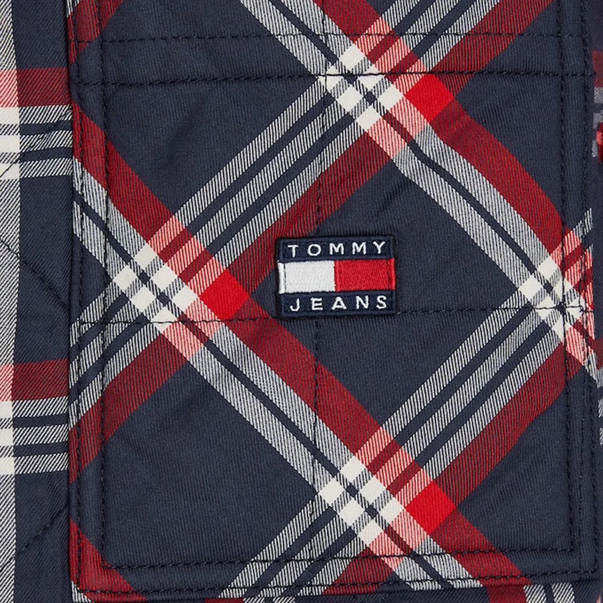 Tommy Jeans Padded Check Overshirt Navy