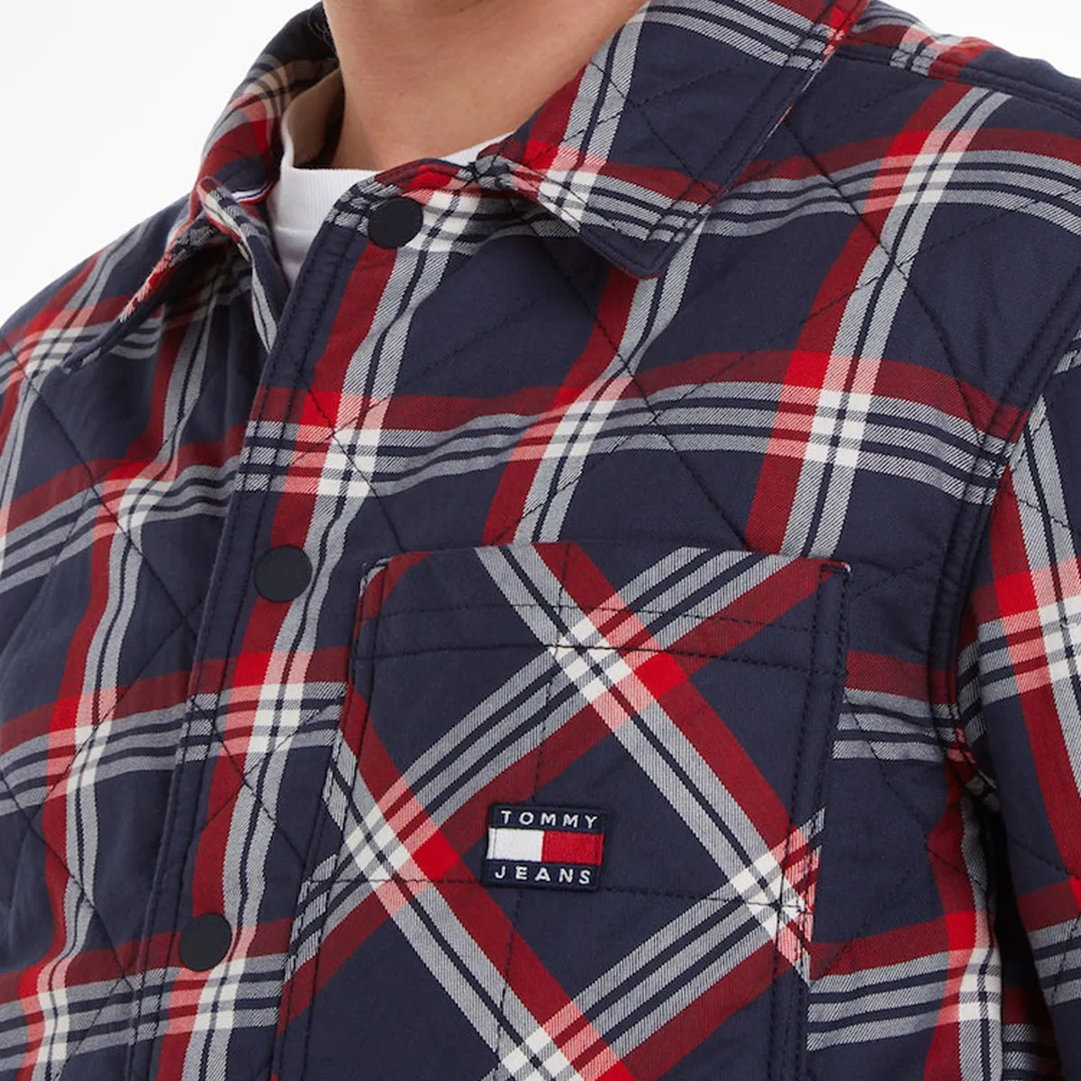 Tommy Jeans Padded Check Overshirt Navy