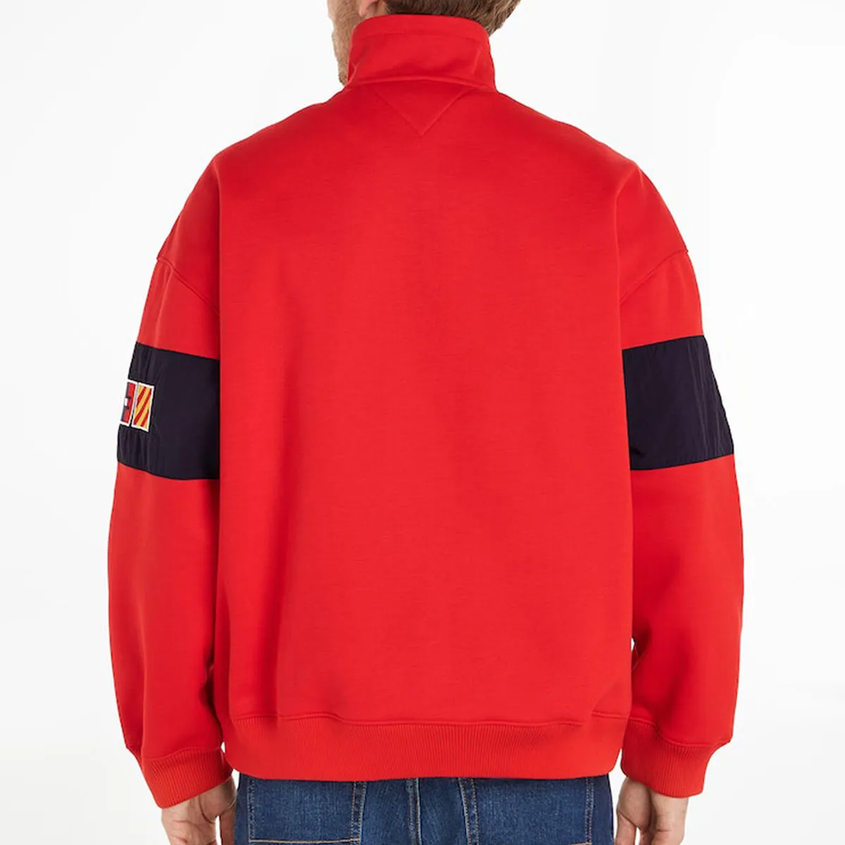 Tommy Jeans OVZ Fabric Mix Half Zip Crim