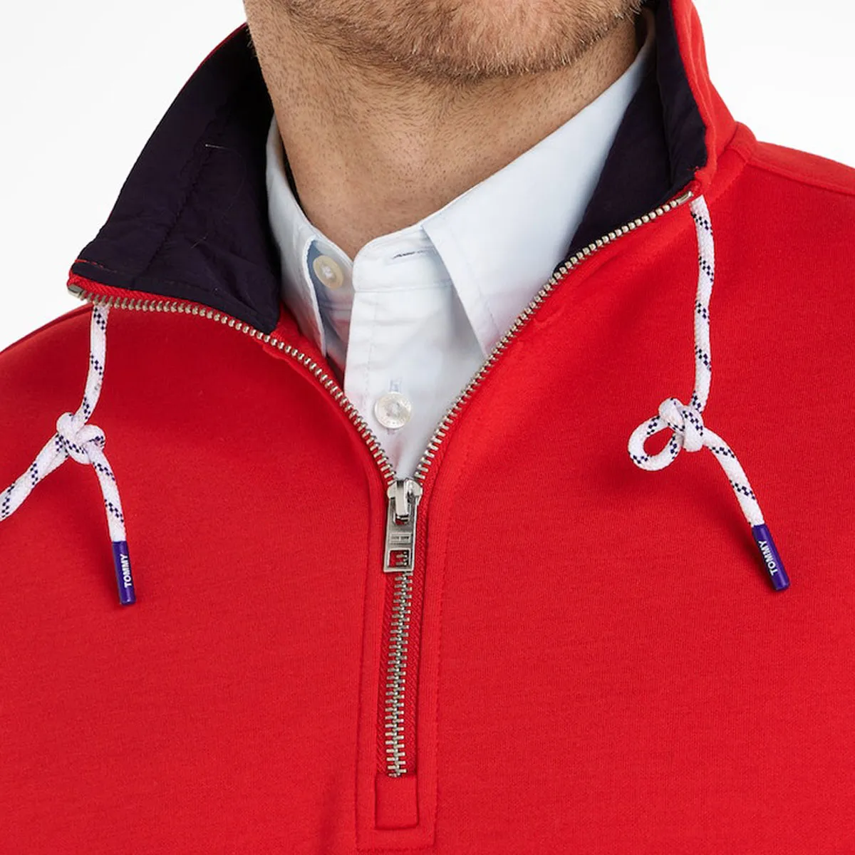 Tommy Jeans OVZ Fabric Mix Half Zip Crim