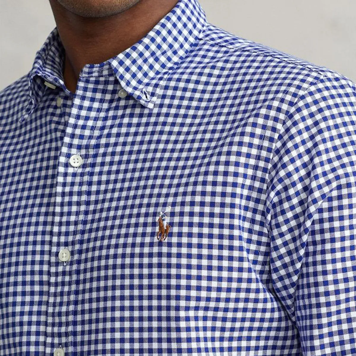 Ralph Lauren Slim Fit Oxford Checked Shirt in Blue