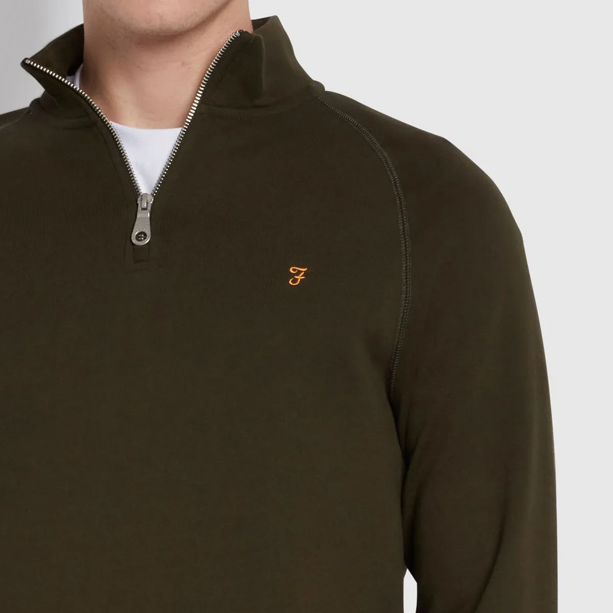 Farah Jim 1/4 Zip Sweater Evergreen