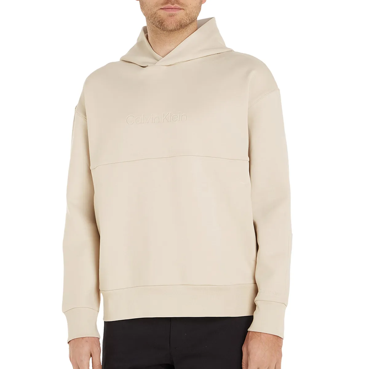 Calvin Klein Debossed Logo Hood Stony Beige