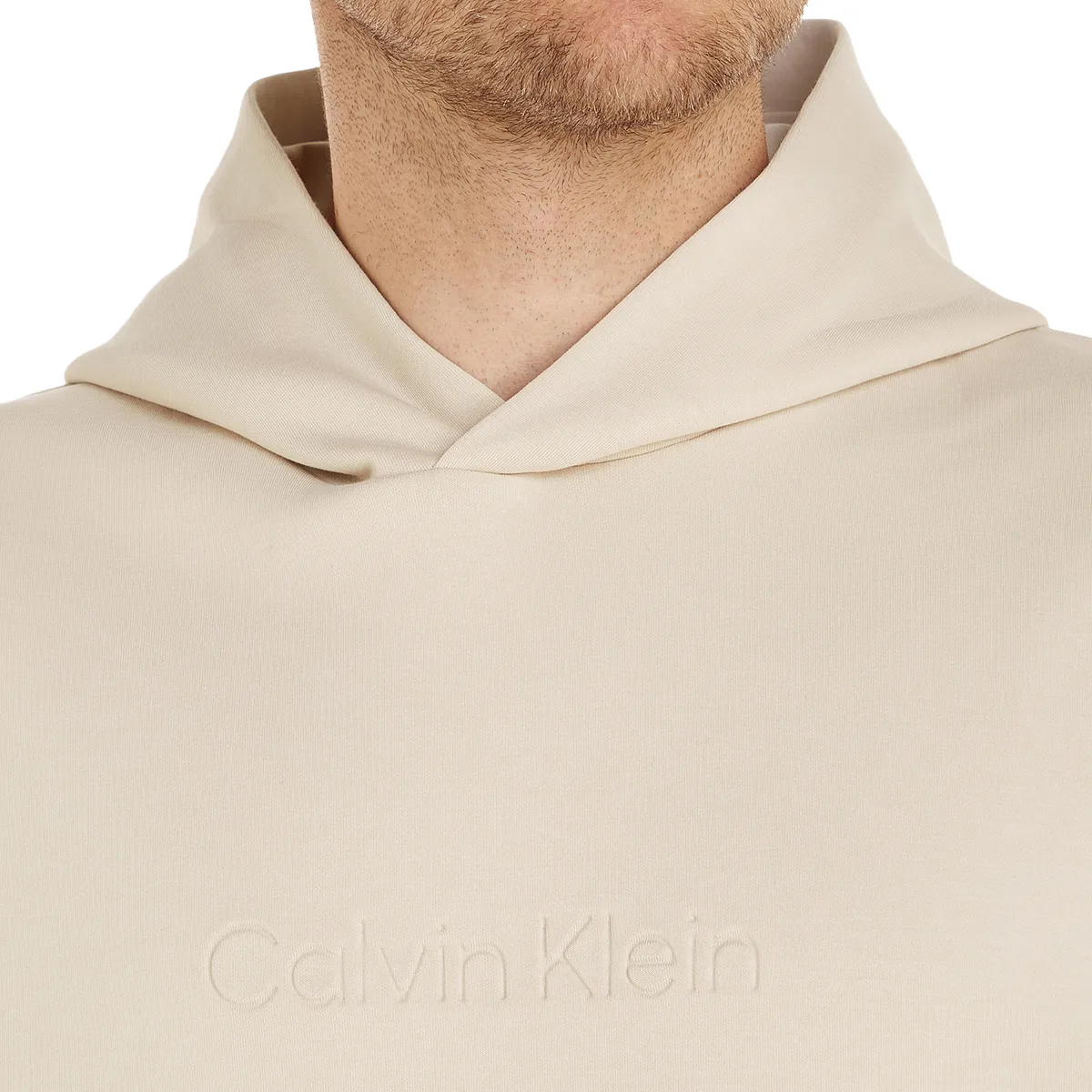 Calvin Klein Debossed Logo Hood Stony Beige