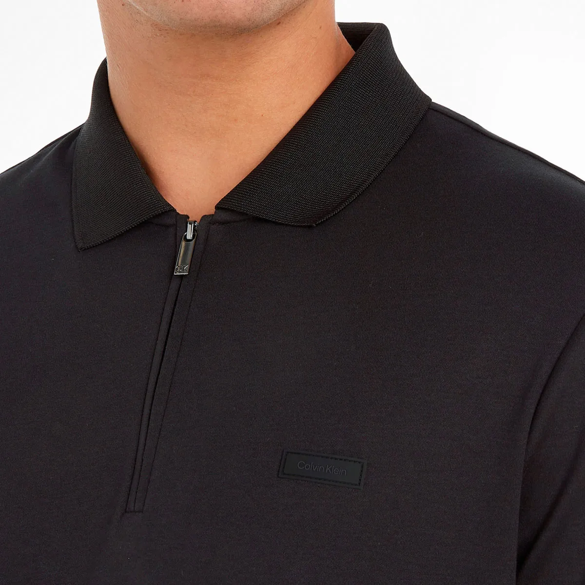 Calvin Klein Smooth Cotton Welt Zip Polo