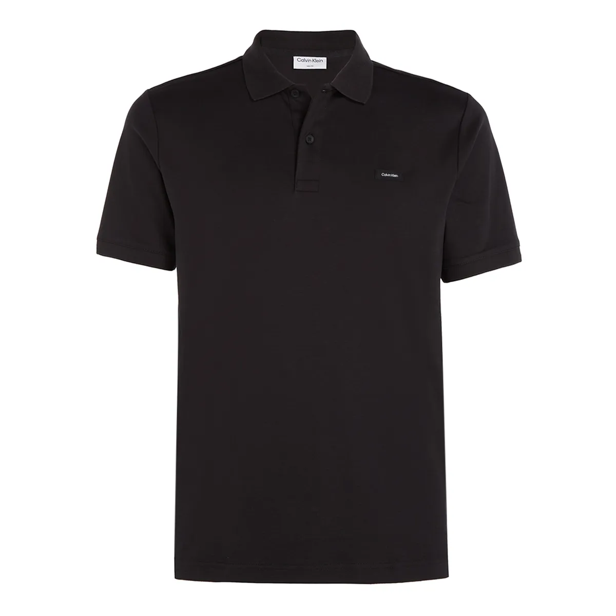 Calvin Klein Slim Cotton Polo In Ck Black