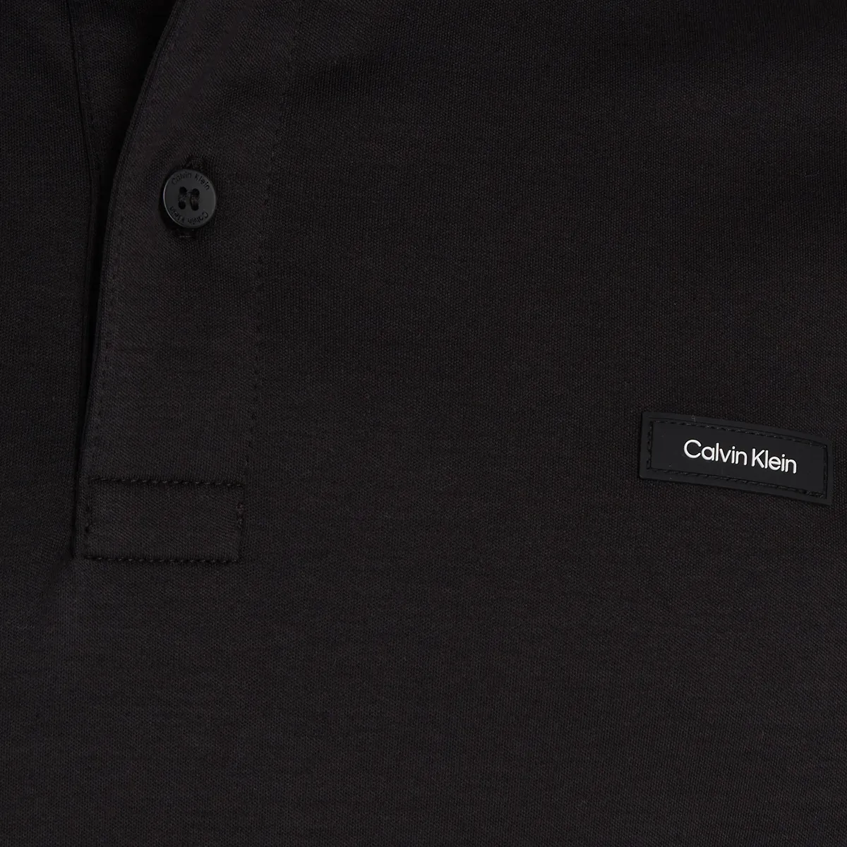 Calvin Klein Slim Cotton Polo In Ck Black