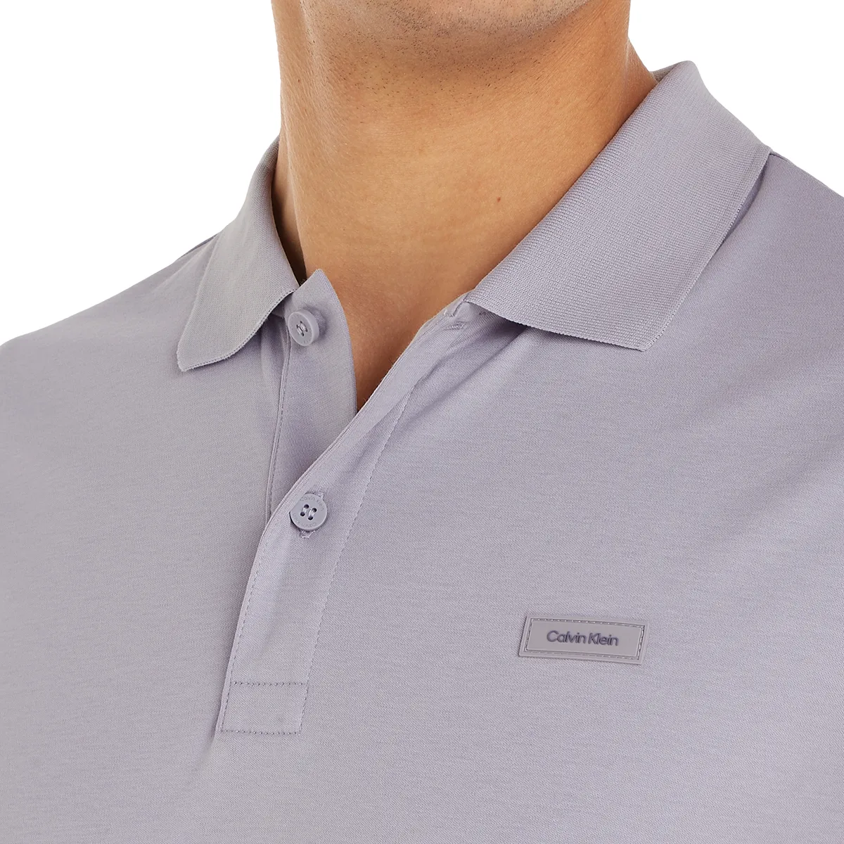 Calvin Klein Cotton Slim Polo Dapple Grey