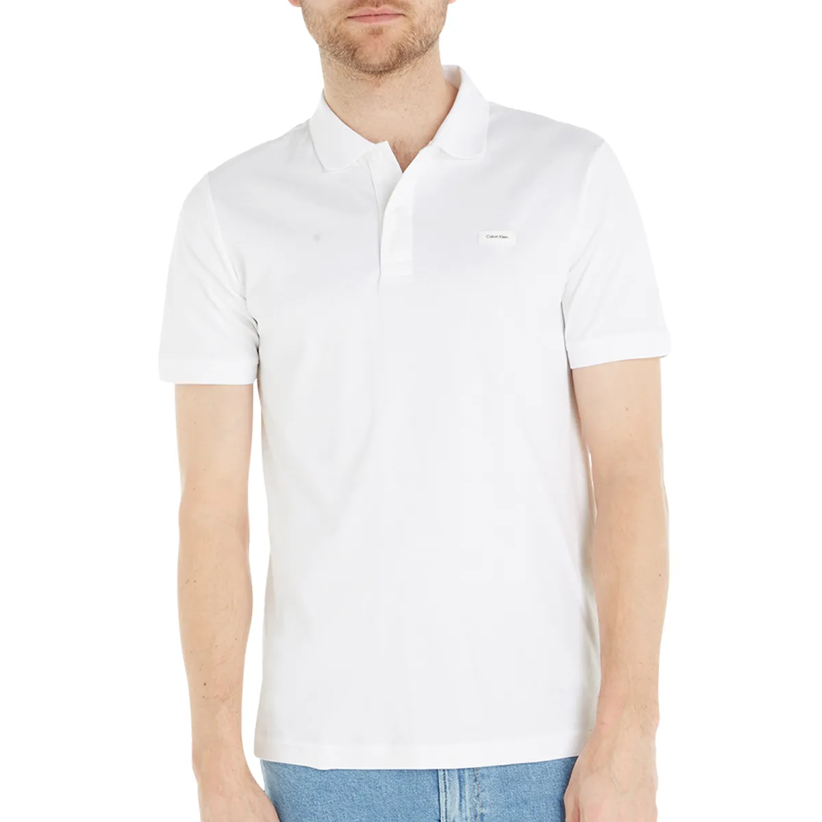Calvin Klein Slim Cotton Polo In Bright