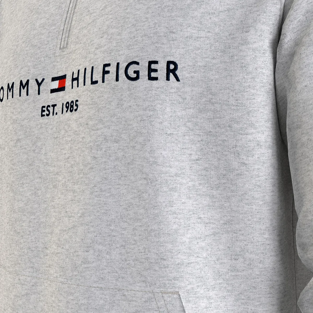 Tommy Hilfiger Logo Mock Neck Grey Heather