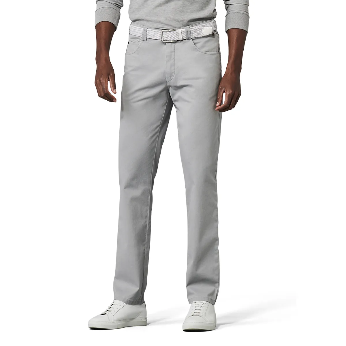 Meyer New York Print Chino Light Grey