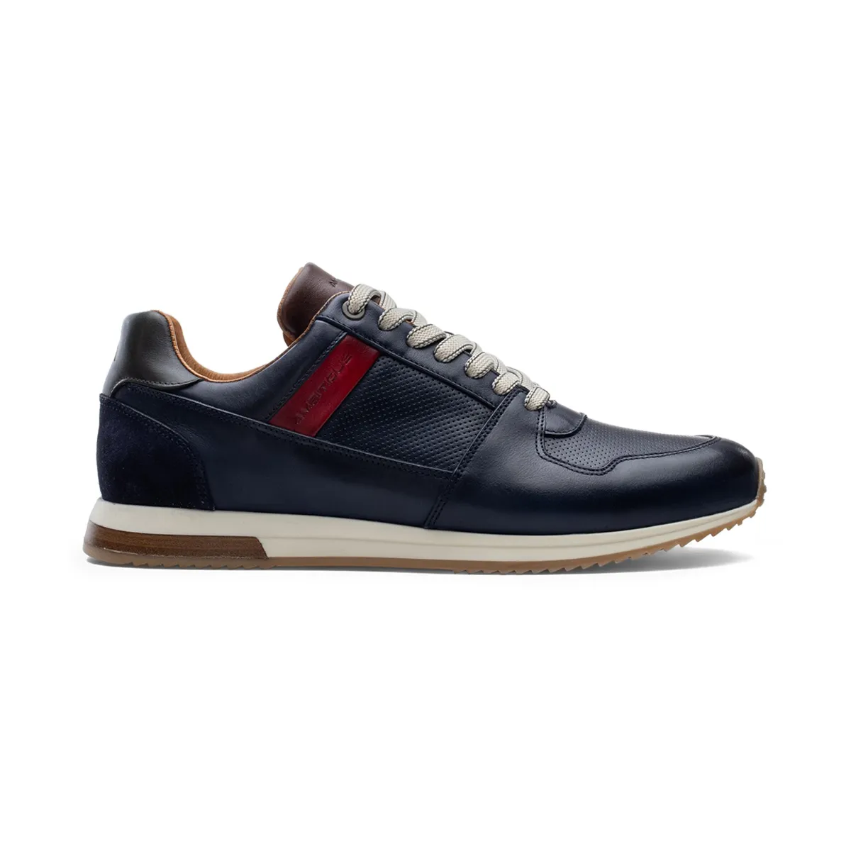 Ambitious Leather Trainer Navy
