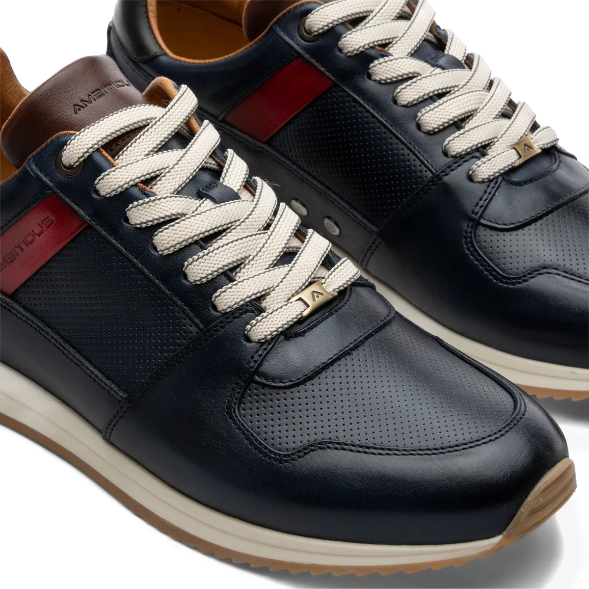 Ambitious Leather Trainer Navy