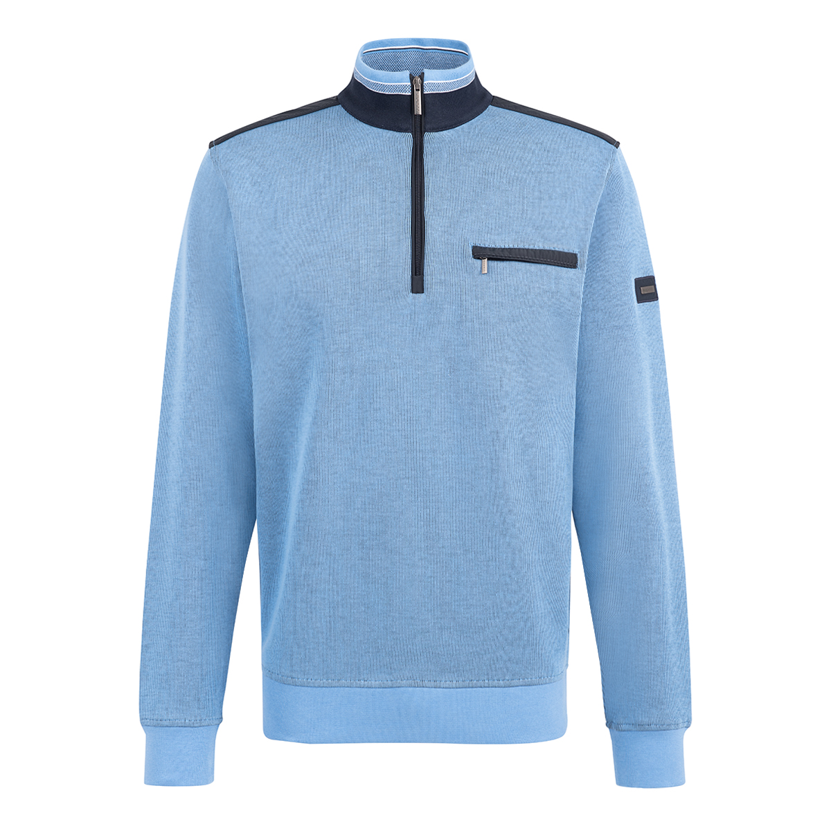 Light blue half zip sweater online