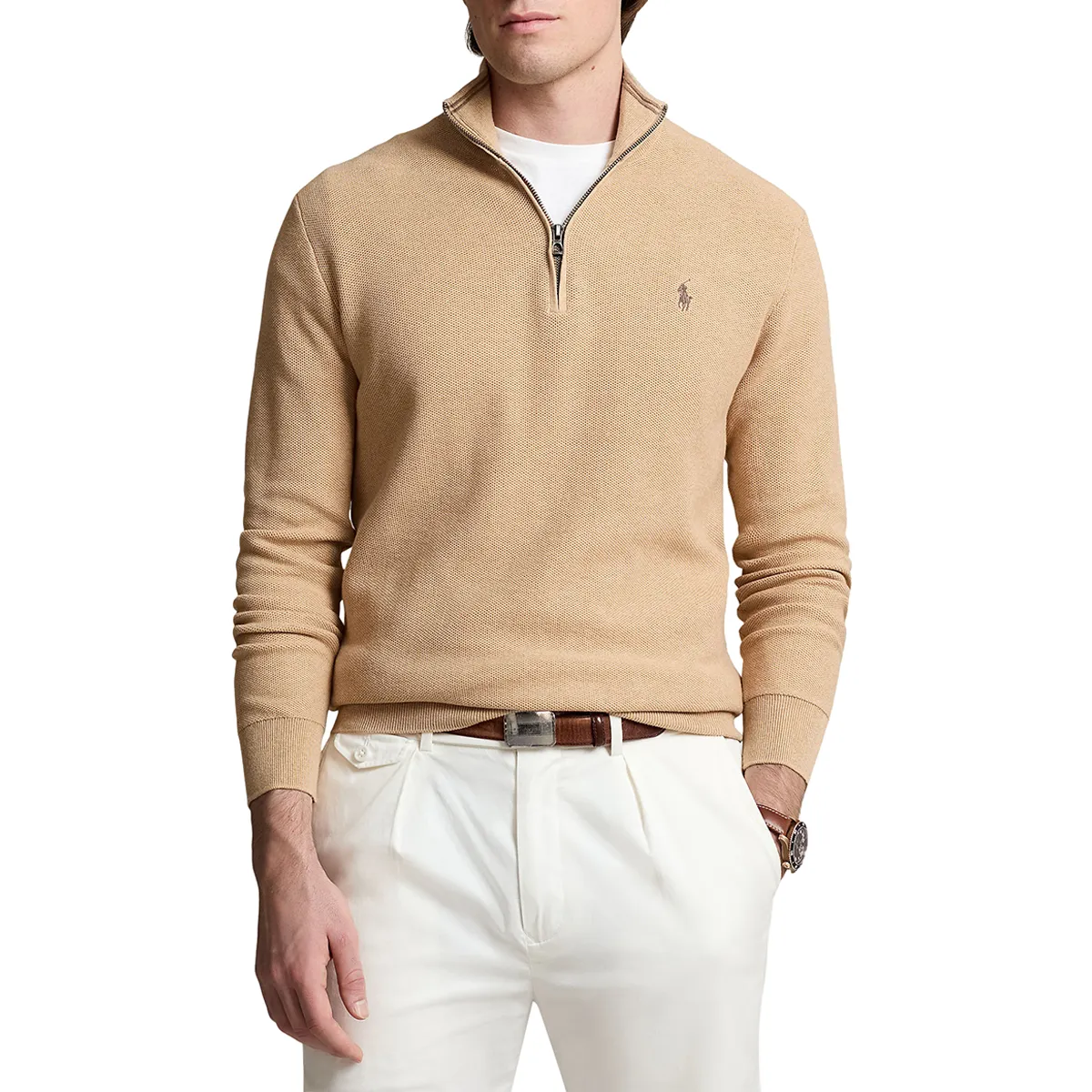 Ralph Lauren Knit Half Zip Pullover Brown