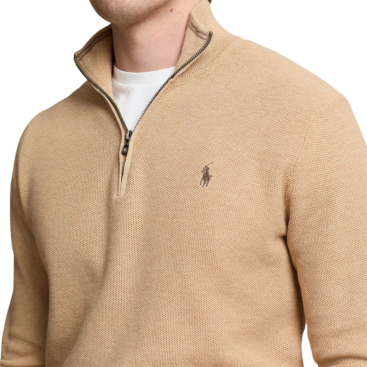 Ralph Lauren Knit Half Zip Pullover Brown