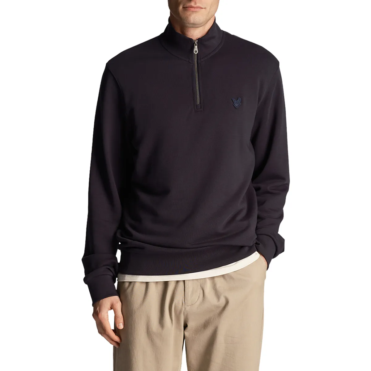Lyle & Scott Tonal Eagle Quarter Zip Swe