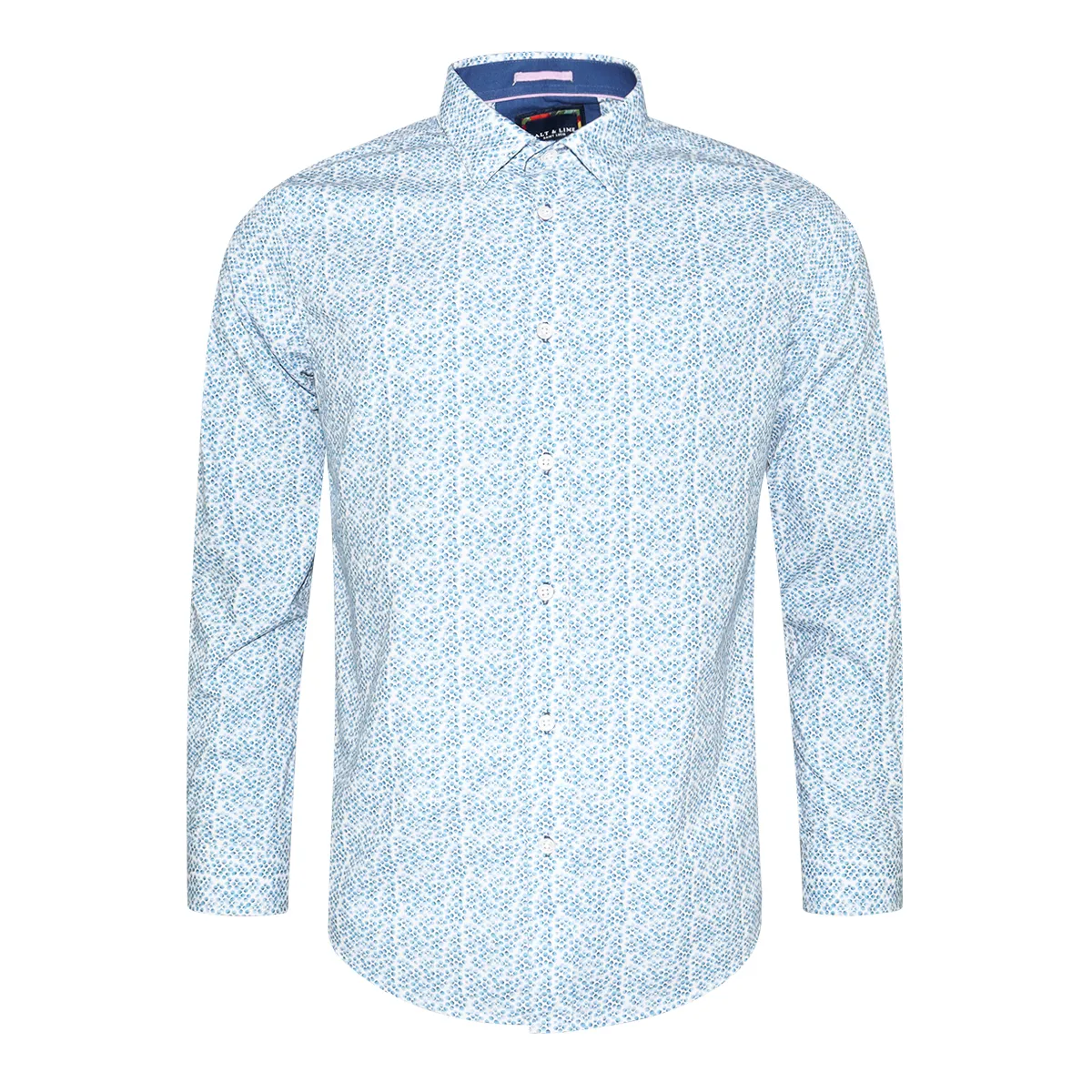 Salt & Lime Blotch Poplin Shirt Blue