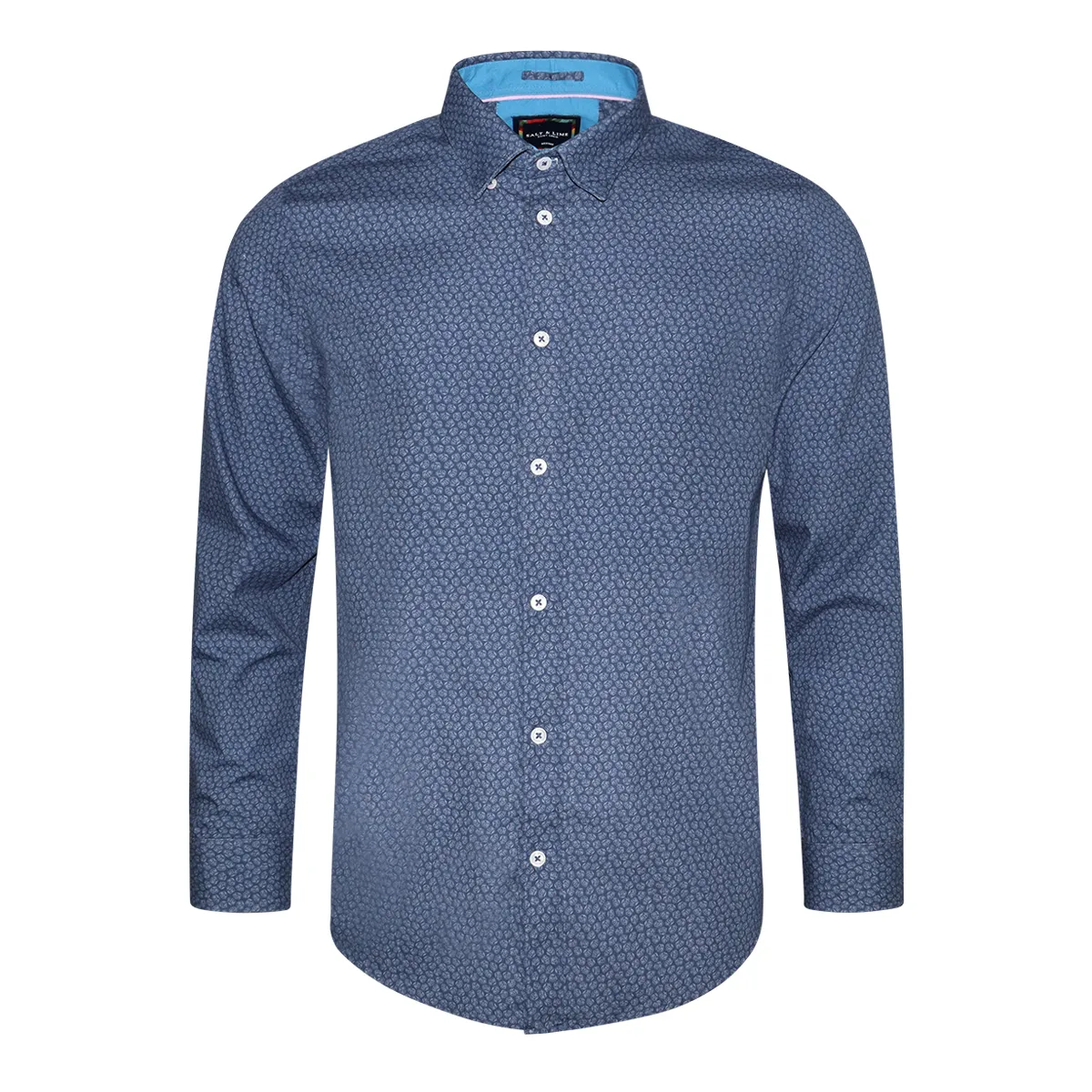 Salt & Lime Leaves Poplin Shirt Navy