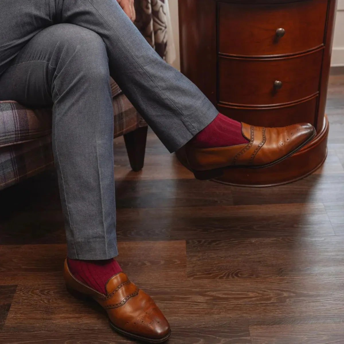 Swole Panda Socks Deep Burgundy