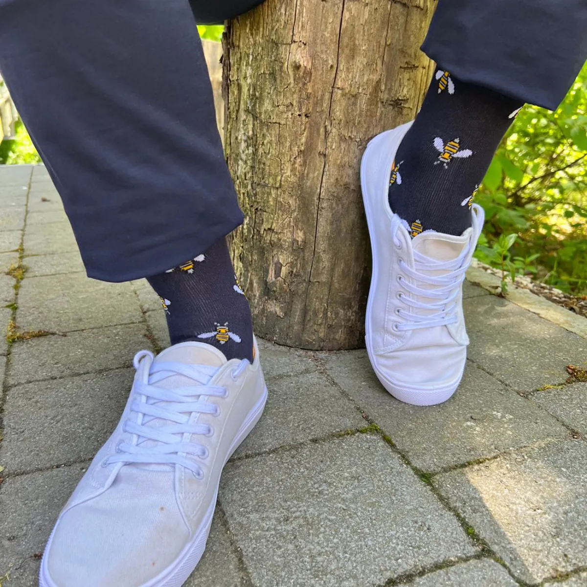 Swole Panda Bumblebee Socks Navy