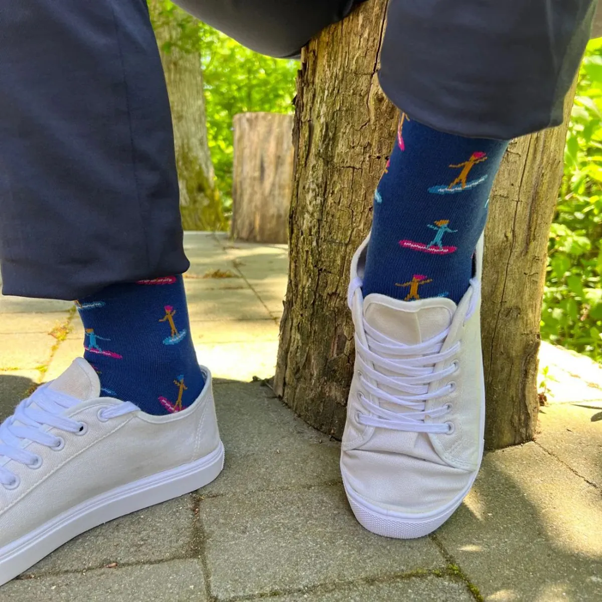 Swole Panda Surfer Socks Navy