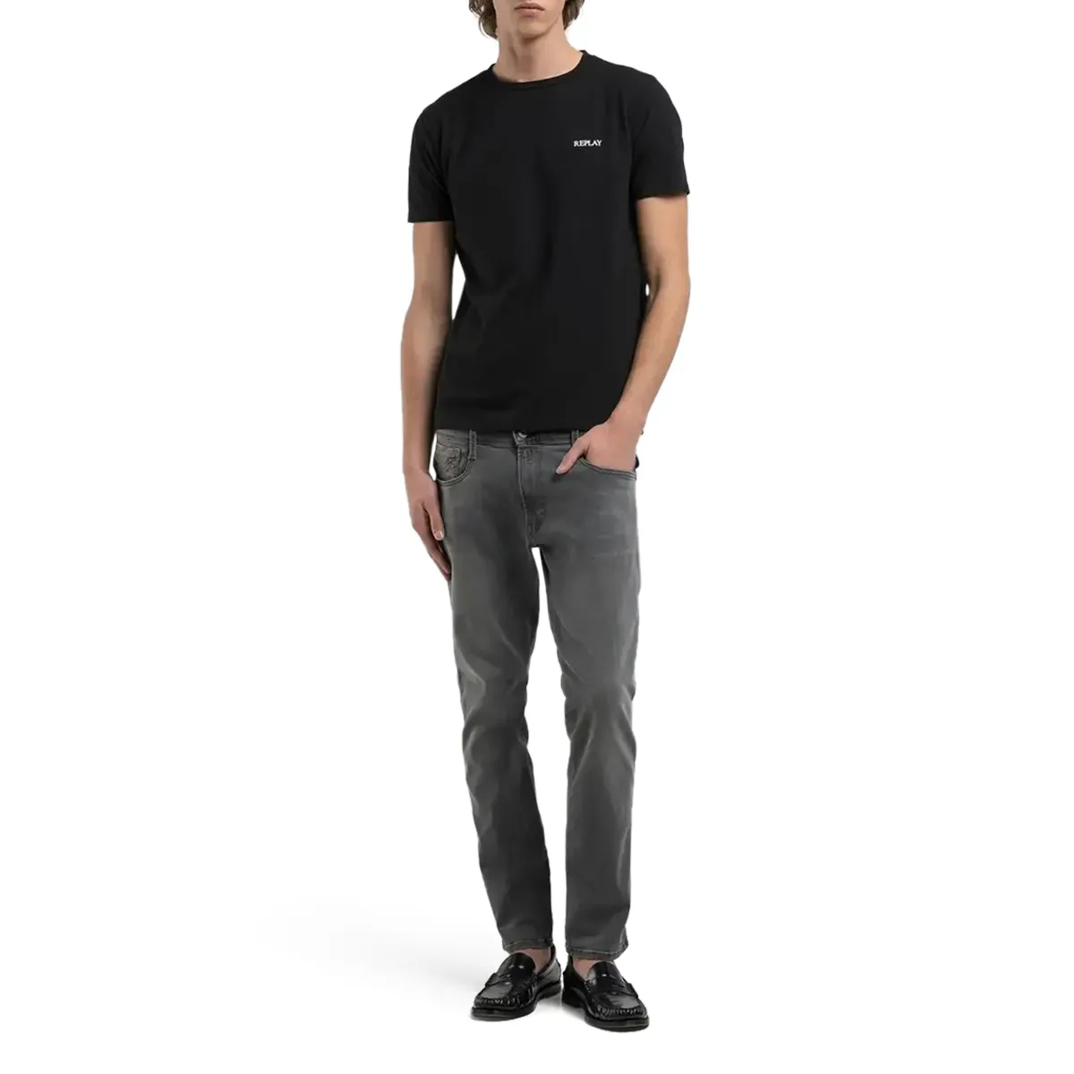 Replay Slim Power Stretch Jean Light Grey