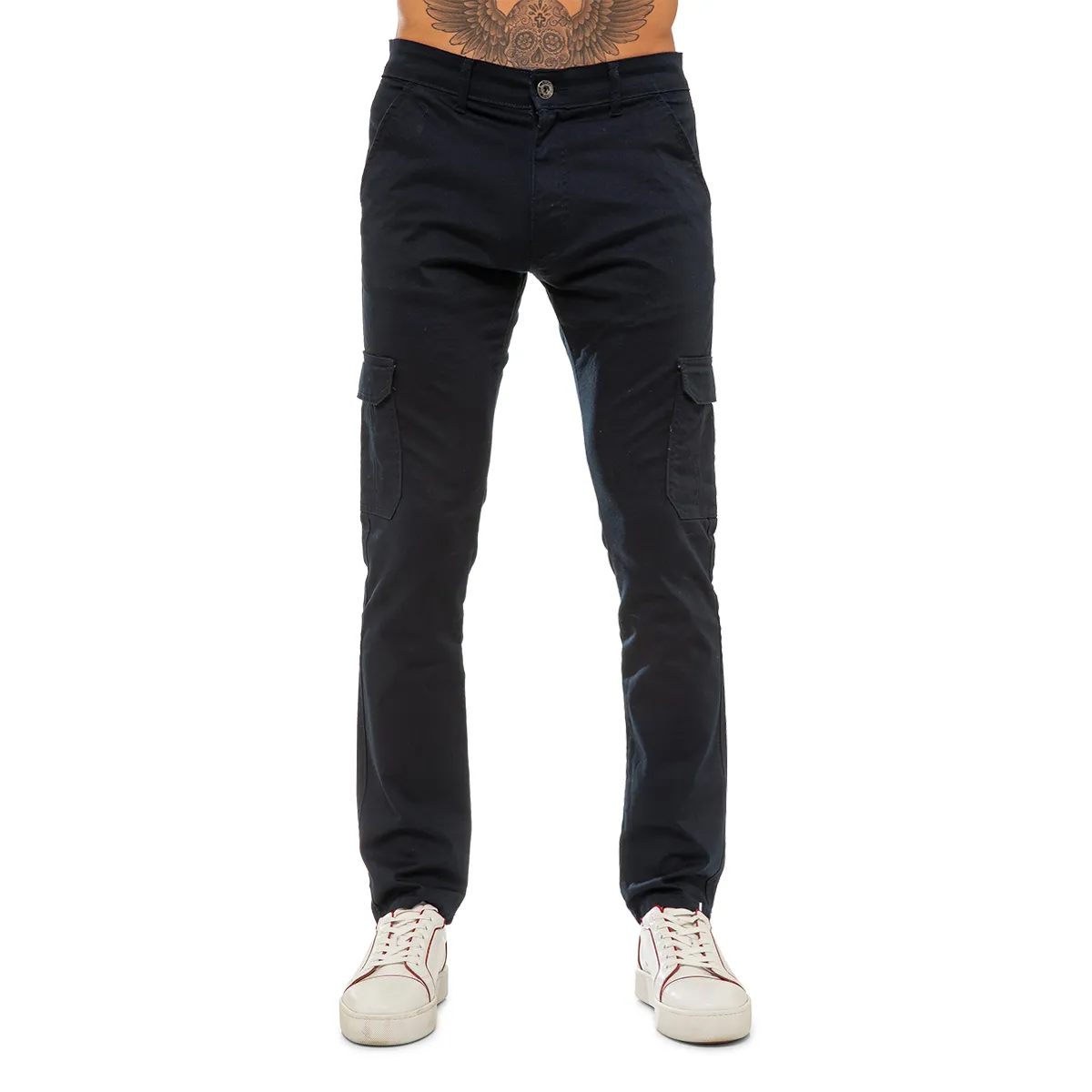 Enzo Milano Stretch Cargo Trousers Navy