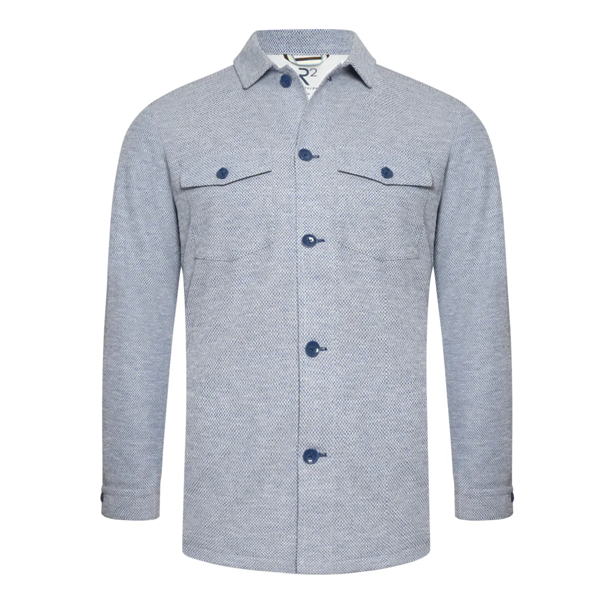 R2 Amsterdam Knitted Overshirt Blue