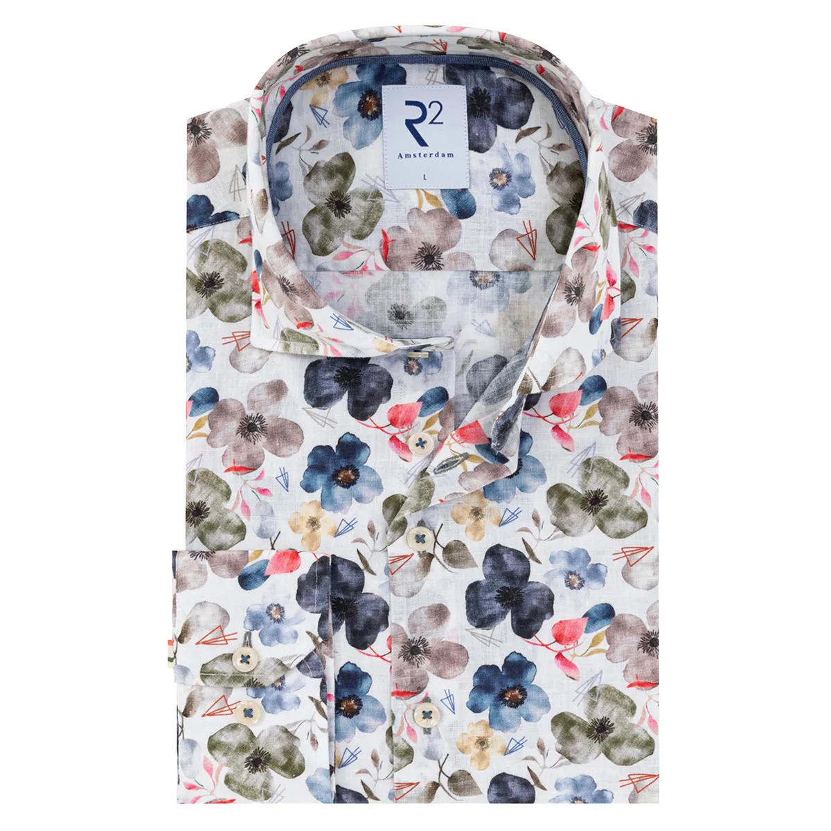 R2 Amsterdam LS Linen Shirt Multicolour - 973