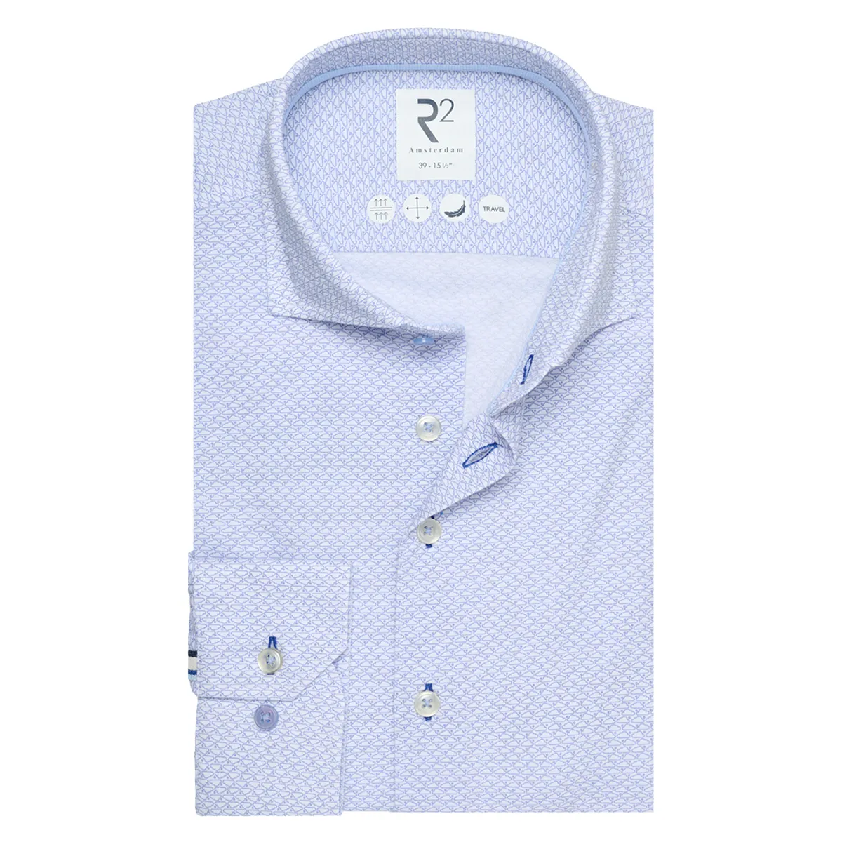 R2 Amsterdam Knitted Cotton Sorona Shirt Cobalt Blue