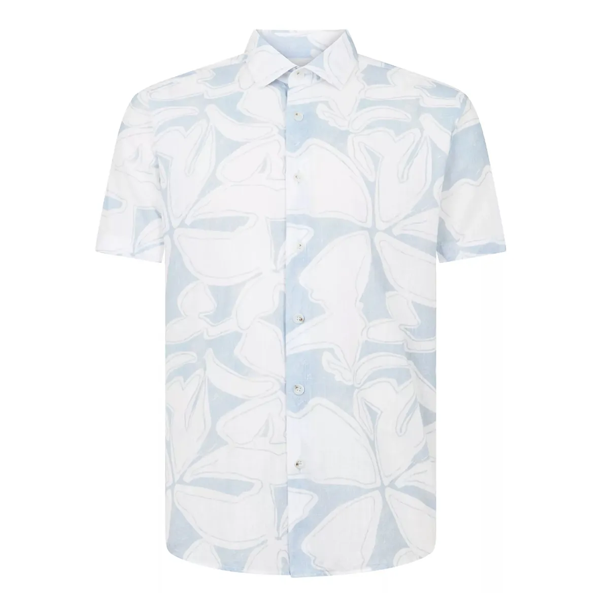 Remus Uomo SS Tapered Parker Shirt Lt Blue - 22