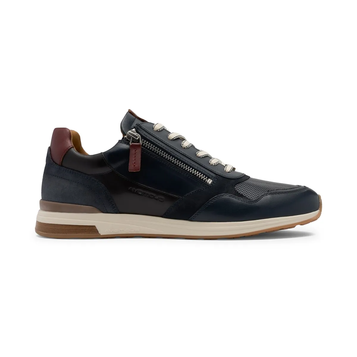 Ambitious Leather Trainer Navy - 53AM