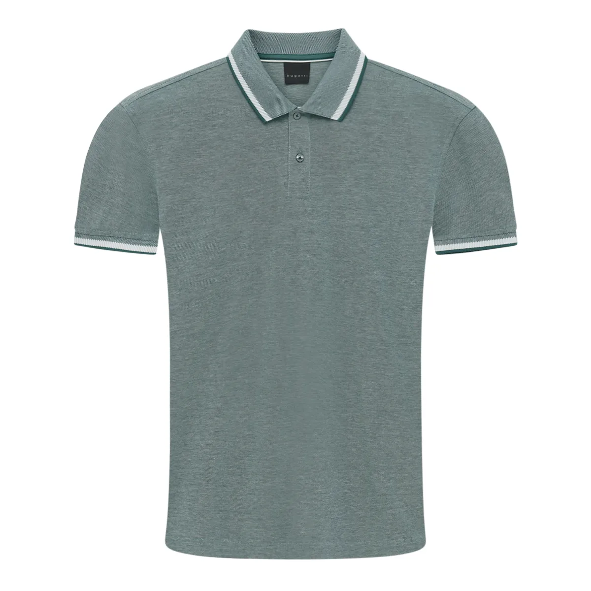 Bugatti Short Sleeve Tipped Polo Shirt in Green - 560