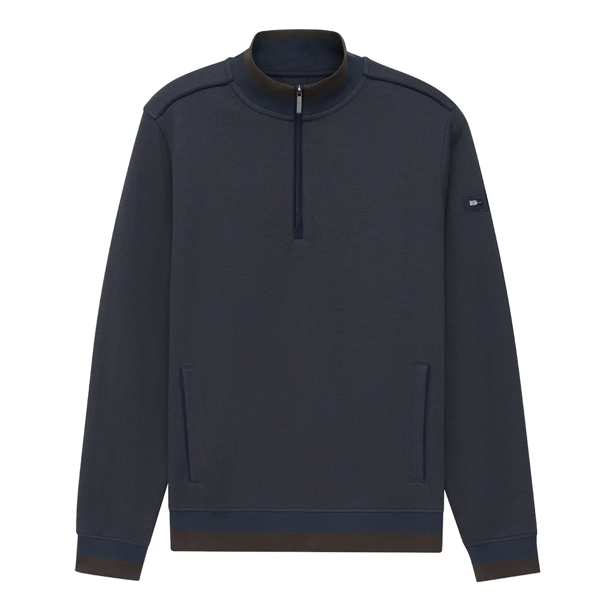 Bugatti Knit 1/2 Zip Sweatshirt in Navy - 390