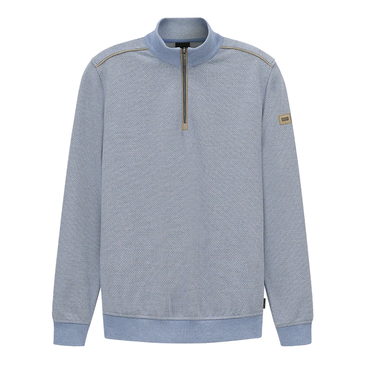 Bugatti Knit Half Zip Light Blue