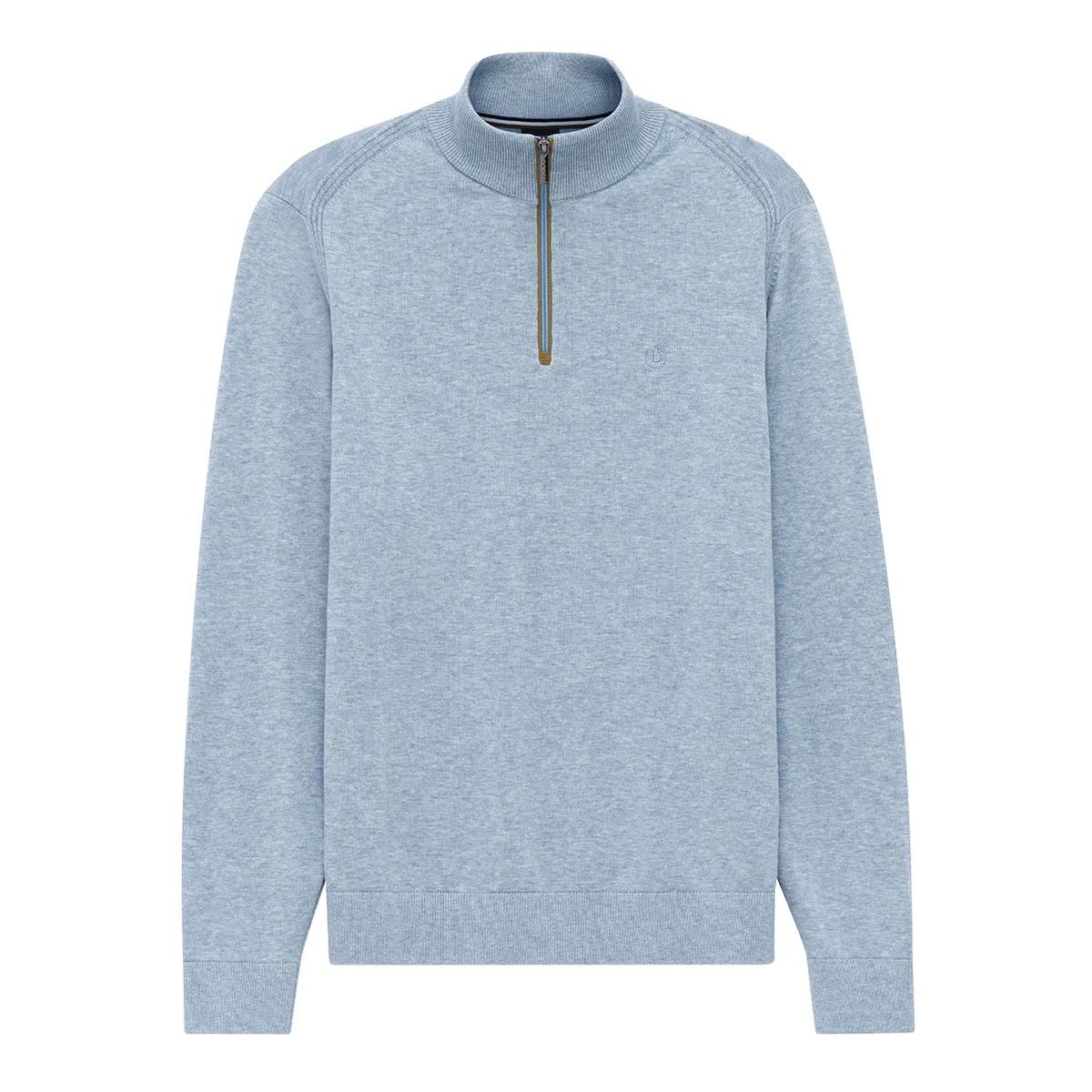 Bugatti Knit Half Zip Sweatshirt in Light Blue 320