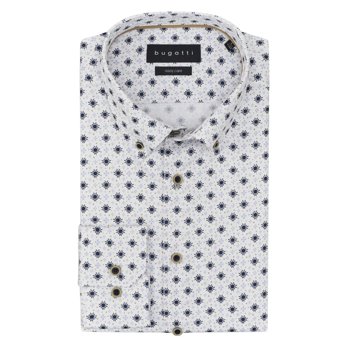 Bugatti LS Flower Print Shirt in White