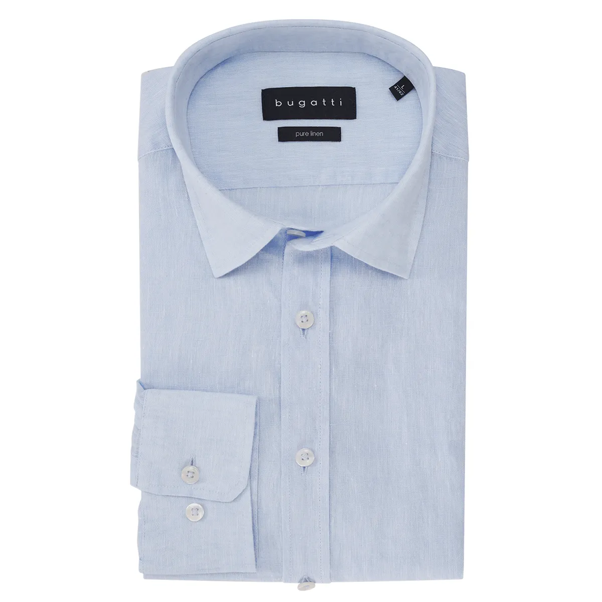 Bugatti LS Pure Linen Shirt Light Blue - 320