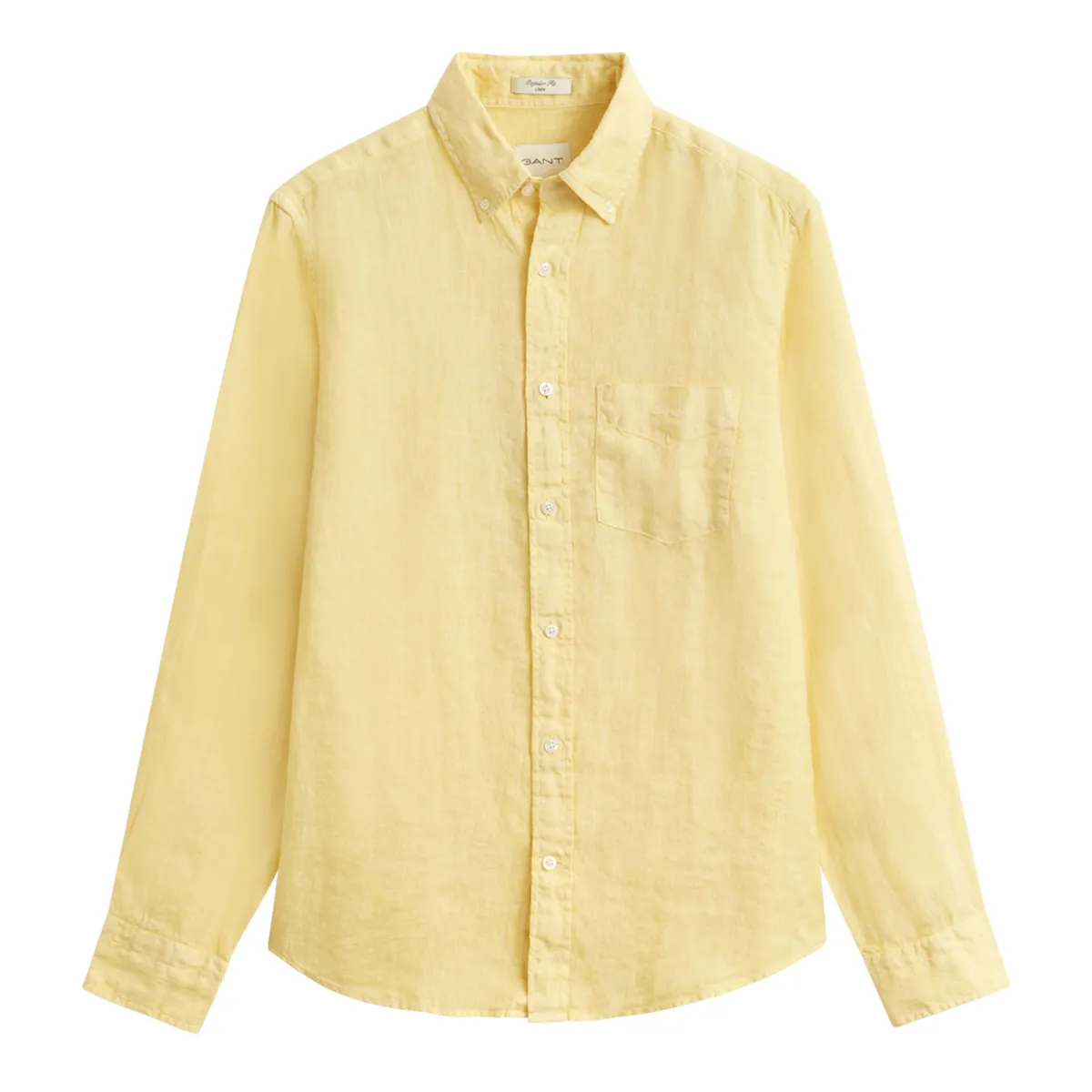 Gant LS Reg Dyed Linen Shirt Light Yellow