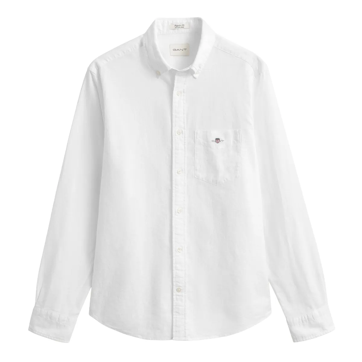 Gant Reg LS Cotton Linen Shirt White