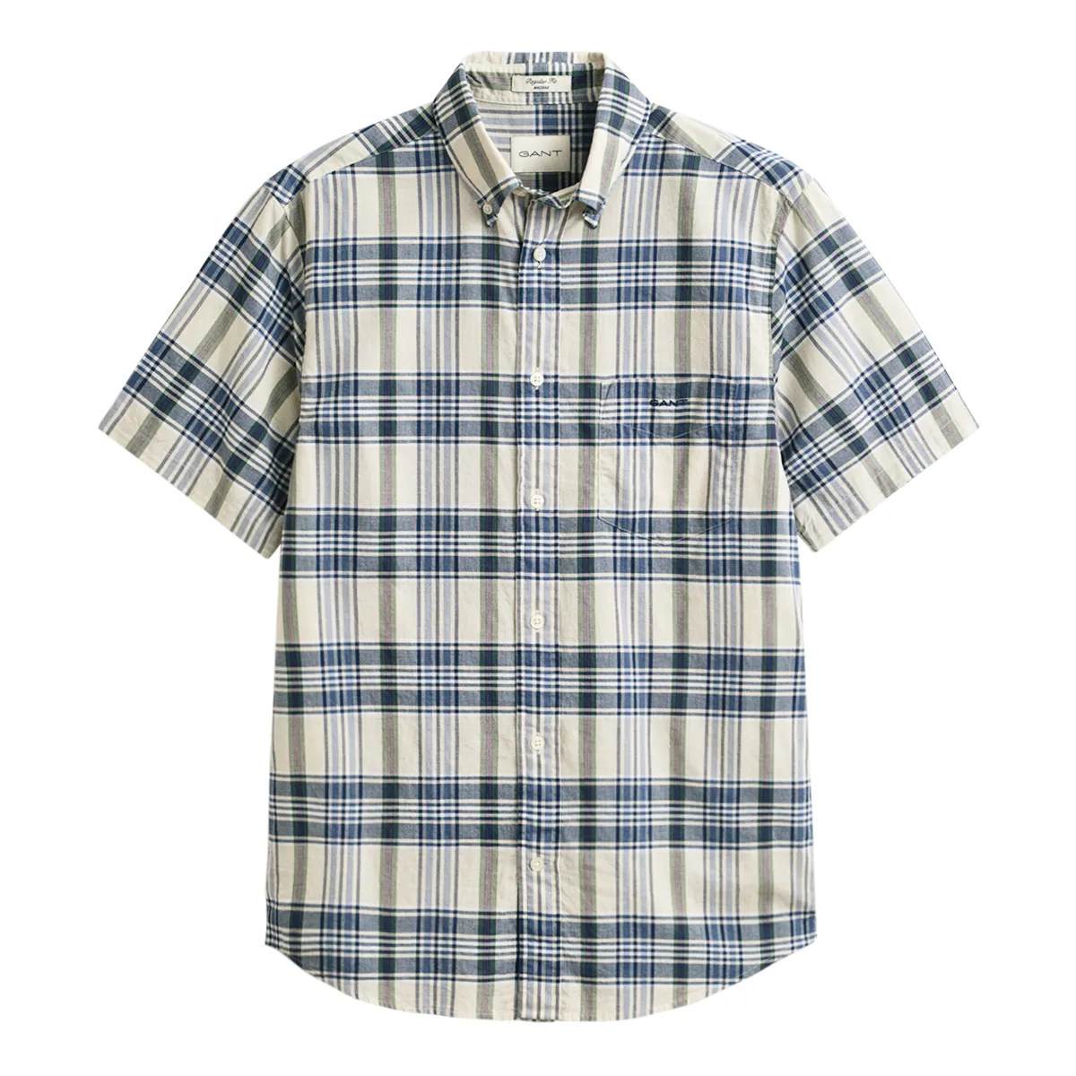 Gant SS Reg Indian Madras Check Shirt Faded Denim