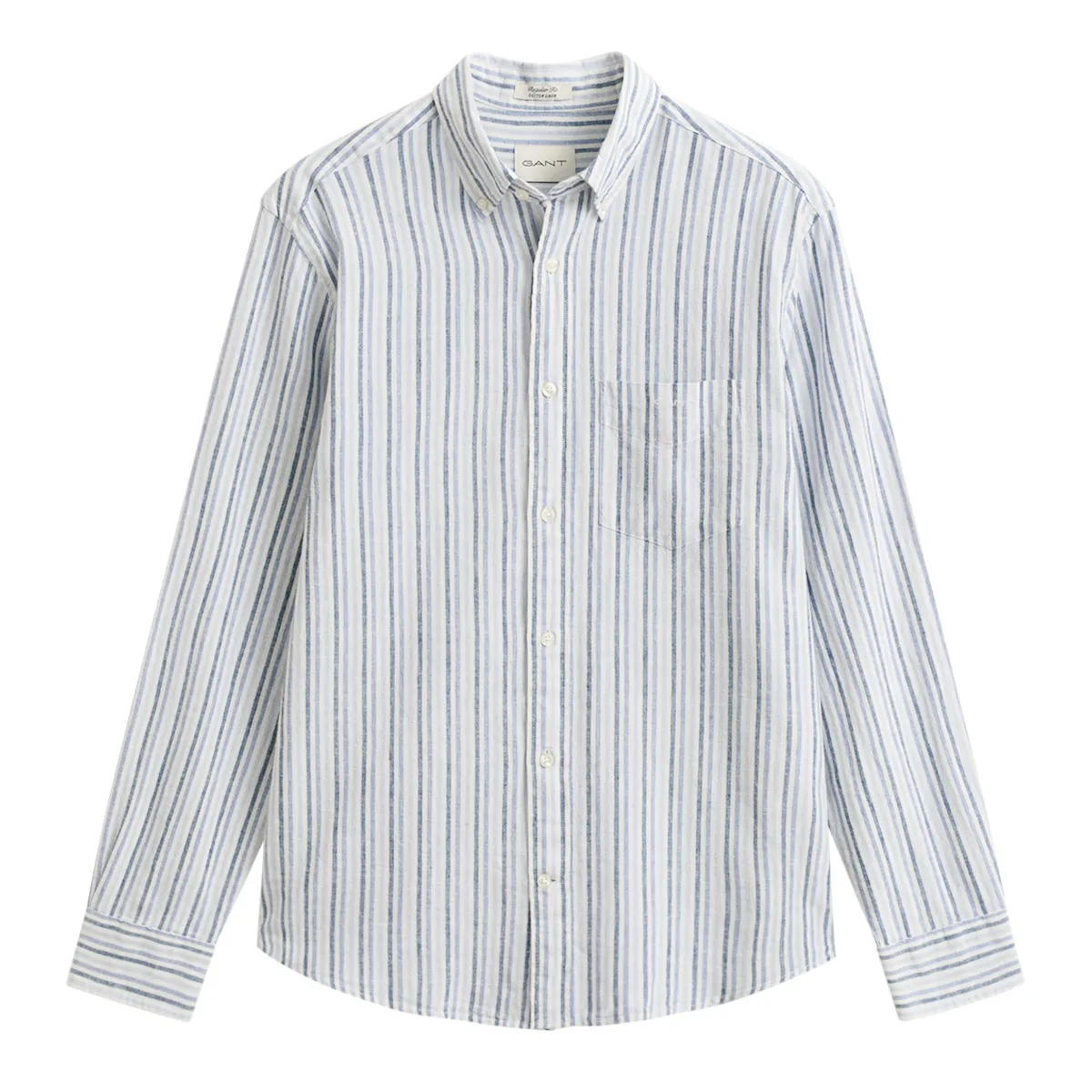 Gant Reg Cotton Linen Stripe Shirt Vintage Blue